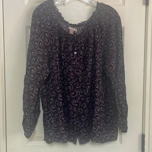 White Stag size XXL blouse. Buttons up. Purple/black. Great condition!